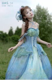 Cyans Qing Monet's Water Lilies Corset Top I Skirts and Sets(4 Colours/Full Payment Without Shipping)